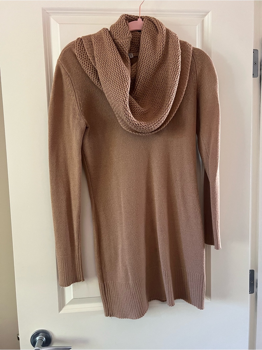 3/$20 - Brown Cowl Neck Longline Sweater